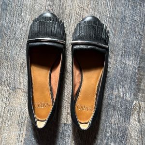 Franco Sarto black flats size 8 M. These are black leather